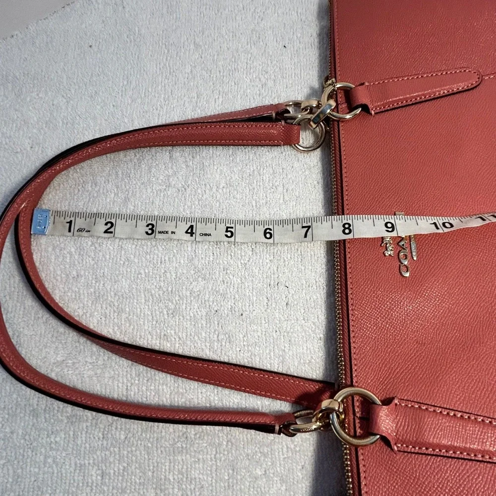 Coach Ava Tote Coral Pink Crossgrain Leather Shoulder Bag F57526 Gold Hardware